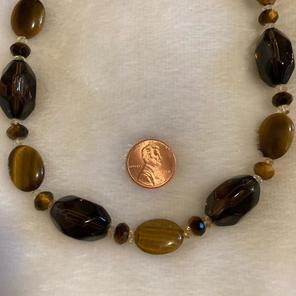 Smokey Quartz, Tiger’s Eye and Citrine Necklace - Picture 7 of 7